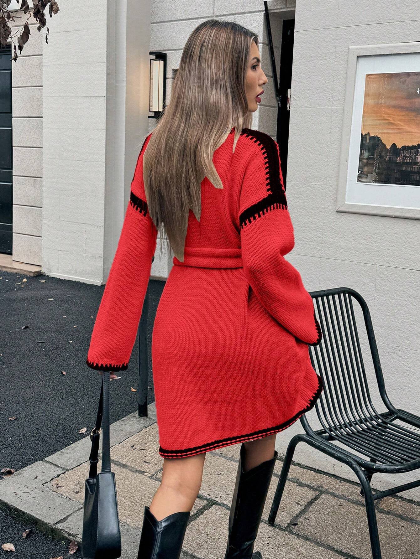 Noelle Cozy Grace Belted Knit Cardigan