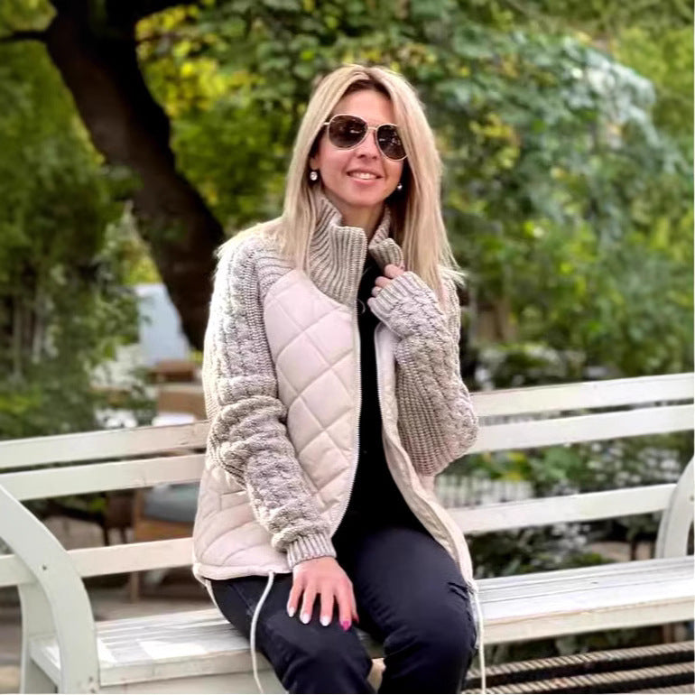 Harper Quilted Jacket with Knit Sleeves