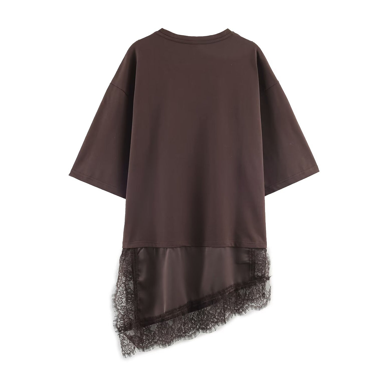 Celine Lace-Hem Tee detail