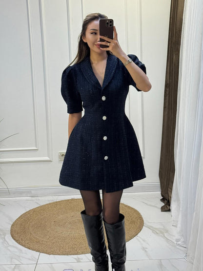 Margot Puff-Sleeve Blazer Mini Dress