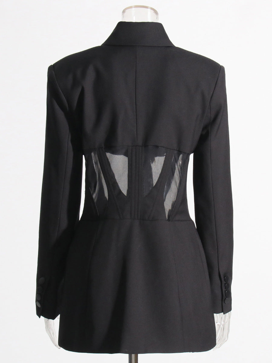 Blair V-Neck Corset Detail Blazer