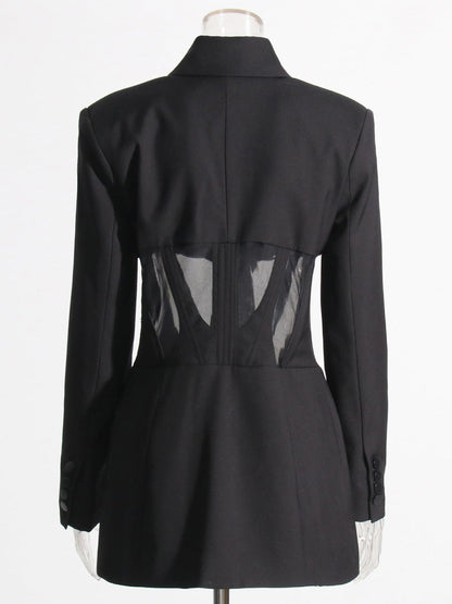 Blair V-Neck Corset Detail Blazer