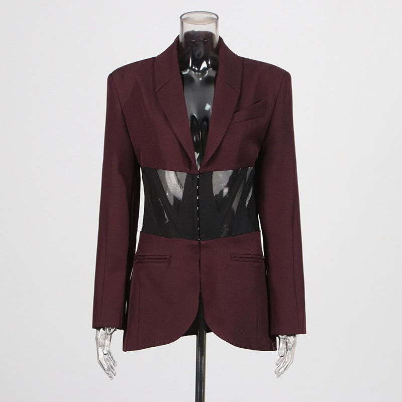 Blair V-Neck Corset Detail Blazer