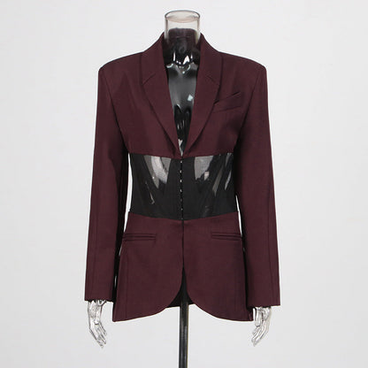 Blair V-Neck Corset Detail Blazer