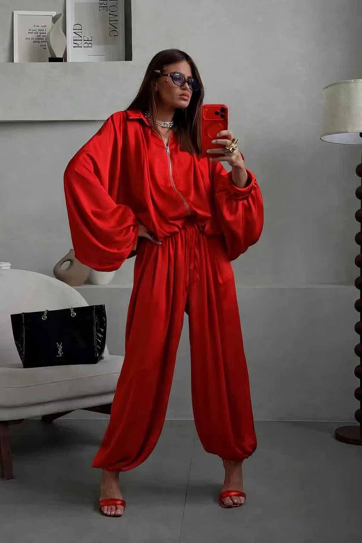 Lapel two-piece set - color option