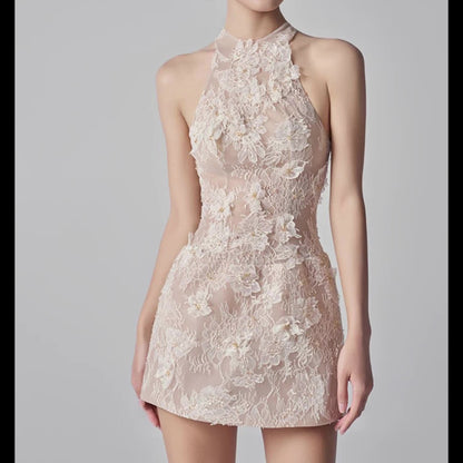 Blossom Lace 3D Floral Mini Dress