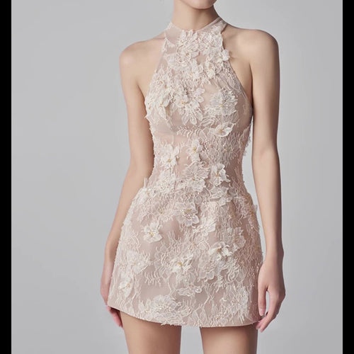Blossom Lace 3D Floral Mini Dress