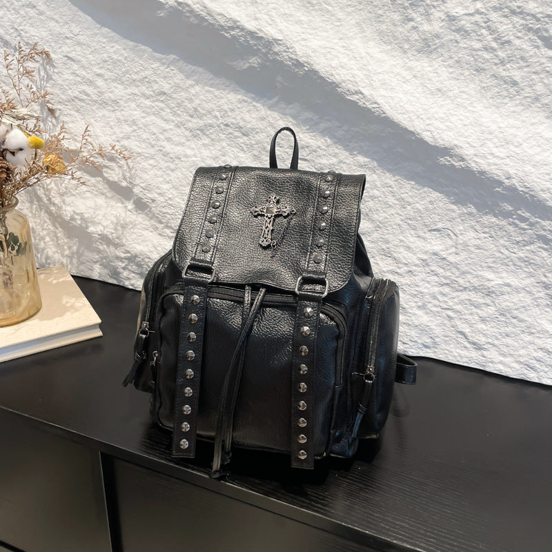 Skylar Studded PU Leather Backpack