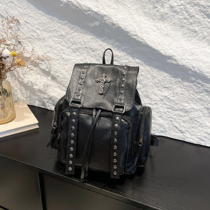 Skylar Studded PU Leather Backpack