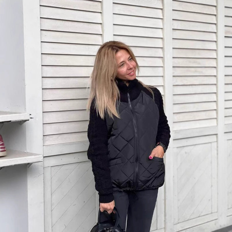 Harper Quilted Jacket with Knit Sleeves