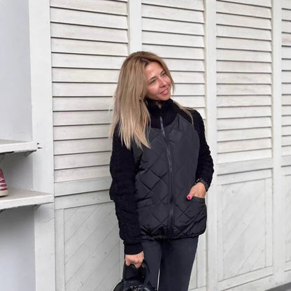 Harper Quilted Jacket with Knit Sleeves