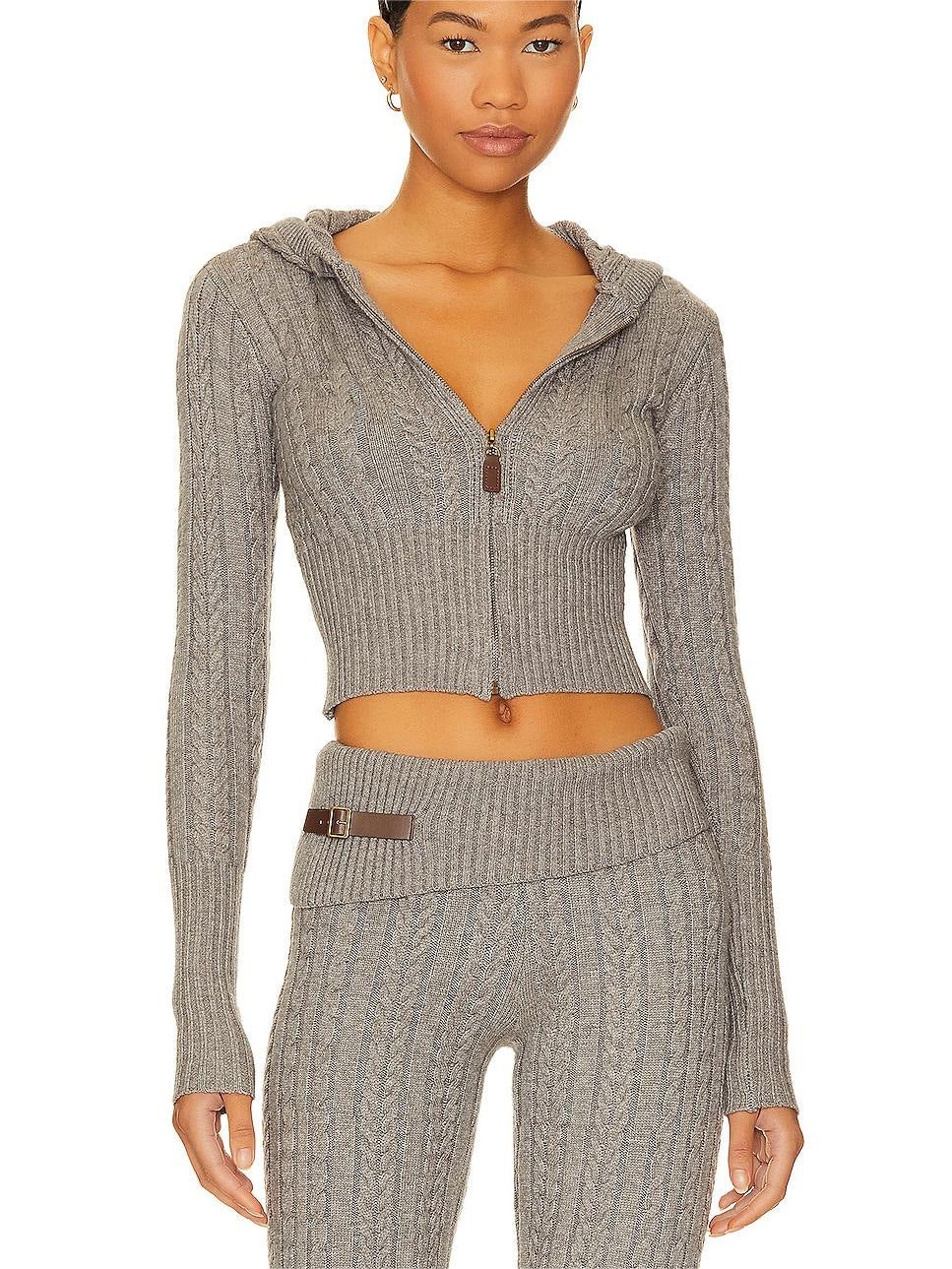 Mayce Elegante™ Signature Cable Knit Hooded Set