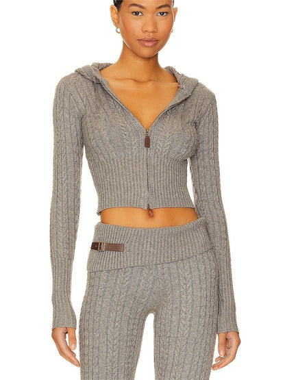 Mayce Elegante™ Signature Cable Knit Hooded Set