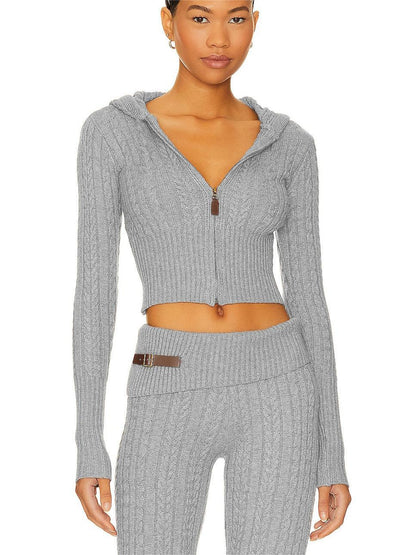 Mayce Elegante™ Signature Cable Knit Hooded Set