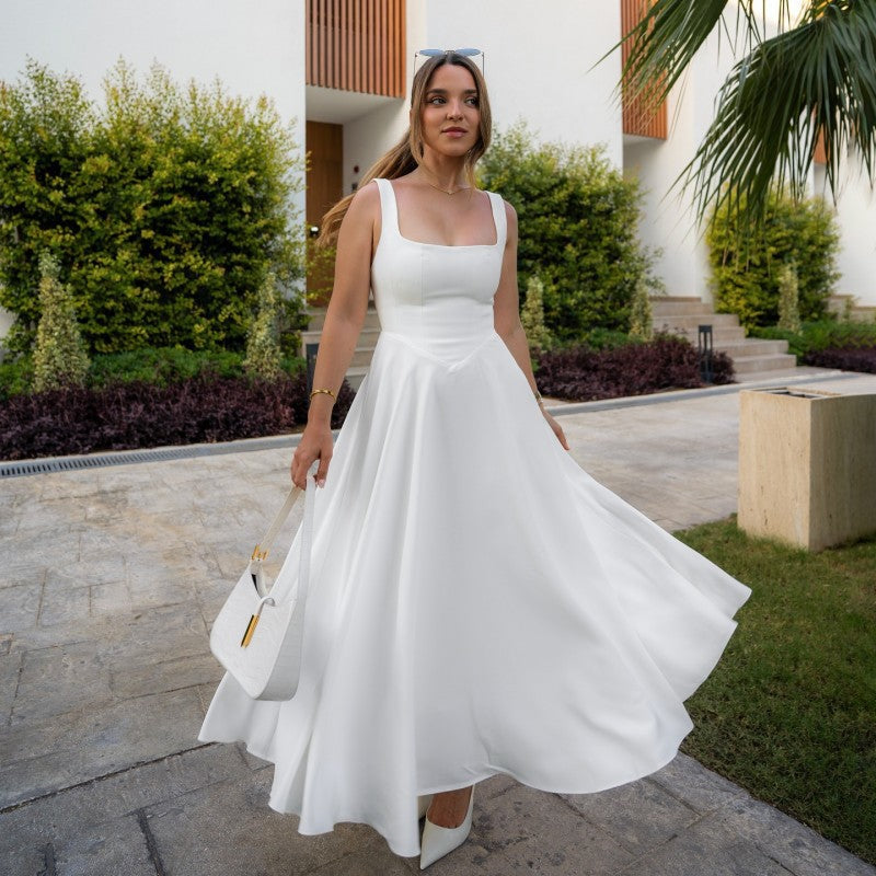Bella Satin Strapless Maxi Dress