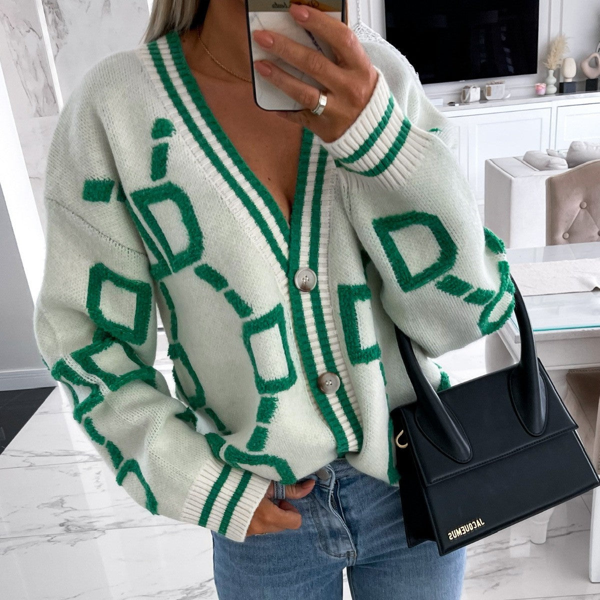 Vienna Geo Knit Cardigan