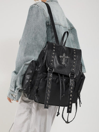 Skylar Studded PU Leather Backpack