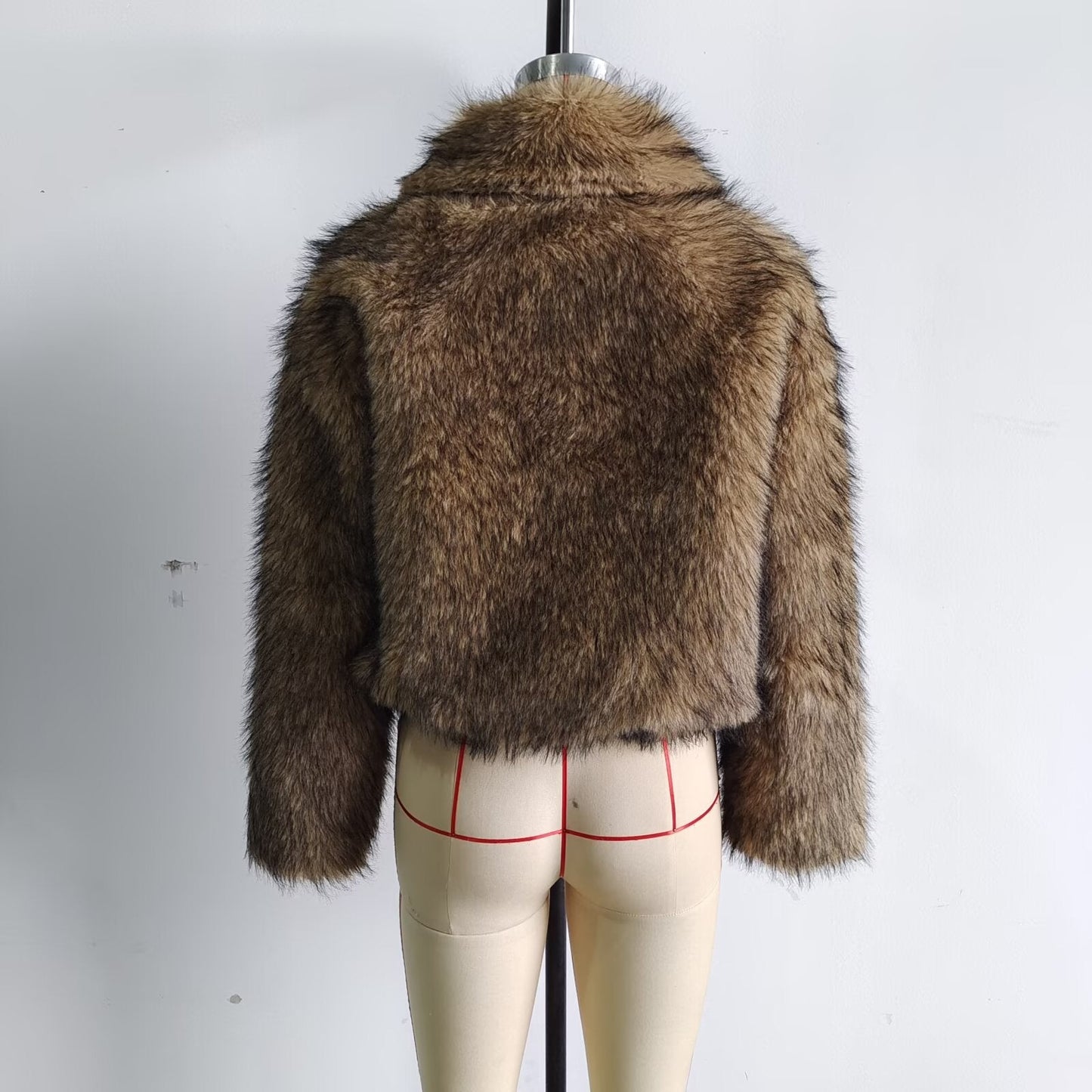 Faux Fur Collar Short Coat
