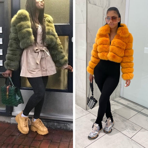 Short Crop Faux Fur Jacket