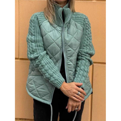 Harper Quilted Jacket with Knit Sleeves