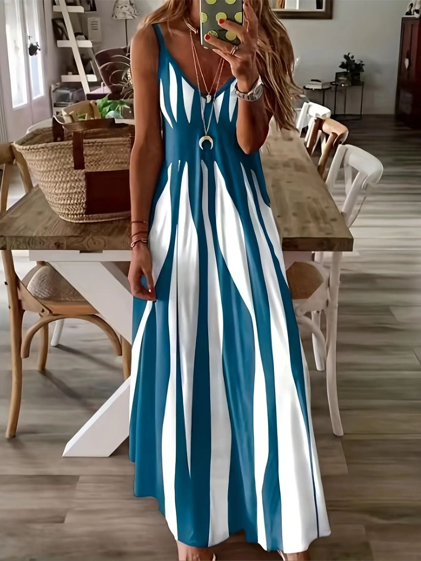 Striped Elegance Maxi Dress