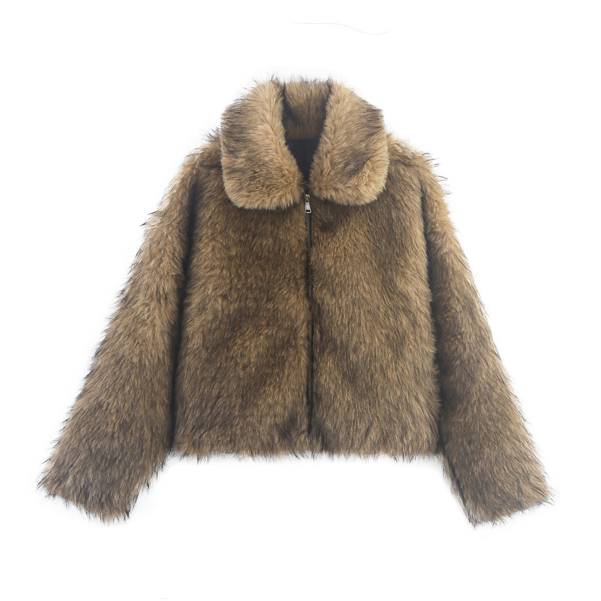 Faux Fur Collar Short Coat