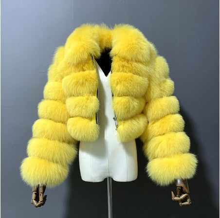 Short Crop Faux Fur Jacket