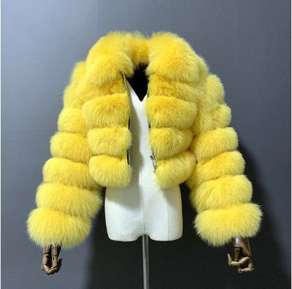 Short Crop Faux Fur Jacket