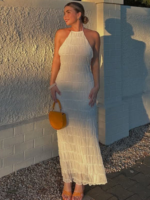 Serene Knit Halter Maxi Dress