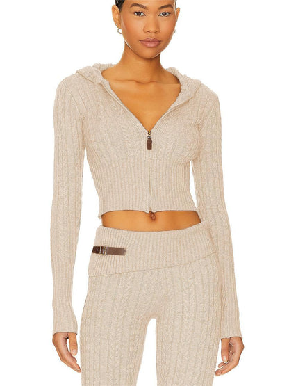 Mayce Elegante™ Signature Cable Knit Hooded Set