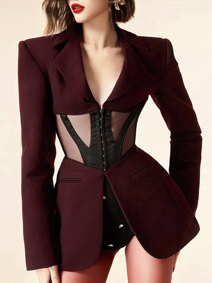 Blair V-Neck Corset Detail Blazer