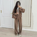 Talia Two-Piece Set: Cropped Zip Jacket + Wide-Leg Pants