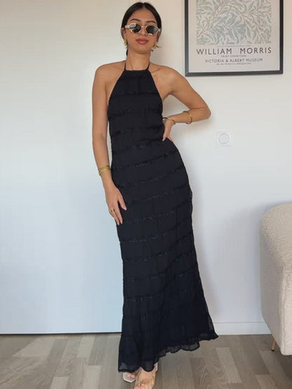 Serene Knit Halter Maxi Dress