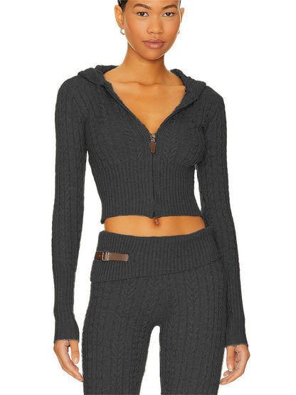 Mayce Elegante™ Signature Cable Knit Hooded Set