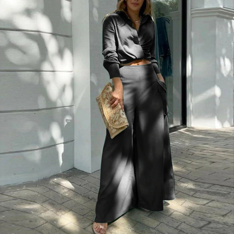 Amara Satin Long Dress Set
