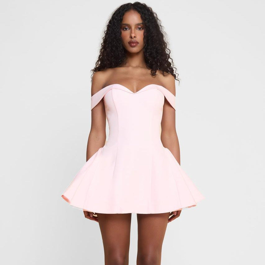 Lotus Off-Shoulder Mini Dress