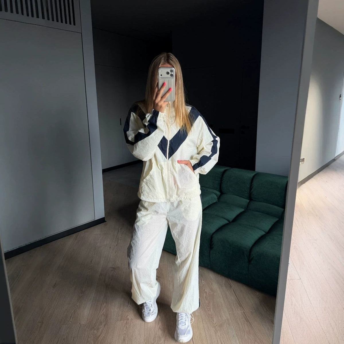 Nadia Colorblock Zip Cardigan and Jogger Set