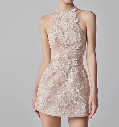 Blossom Lace 3D Floral Mini Dress