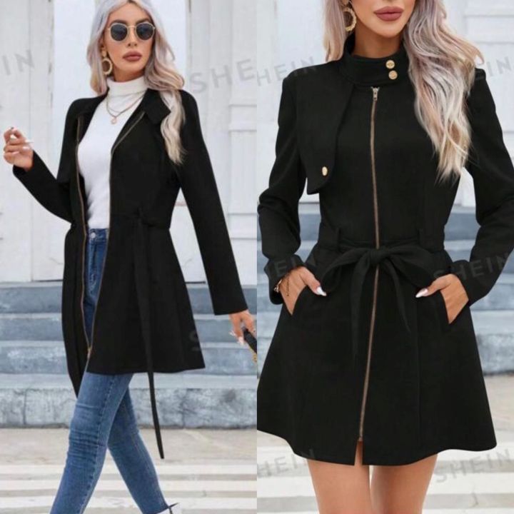 Katherine Waist-Belt Trench Coat