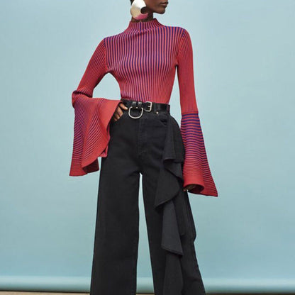 Brielle Flare-Sleeve Knit Top