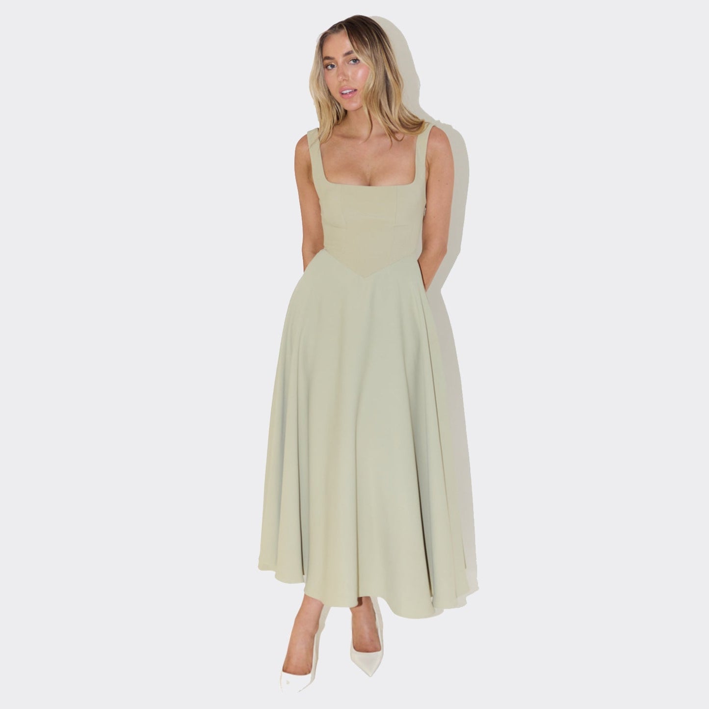 Bella Satin Strapless Maxi Dress