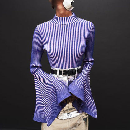 Brielle Flare-Sleeve Knit Top
