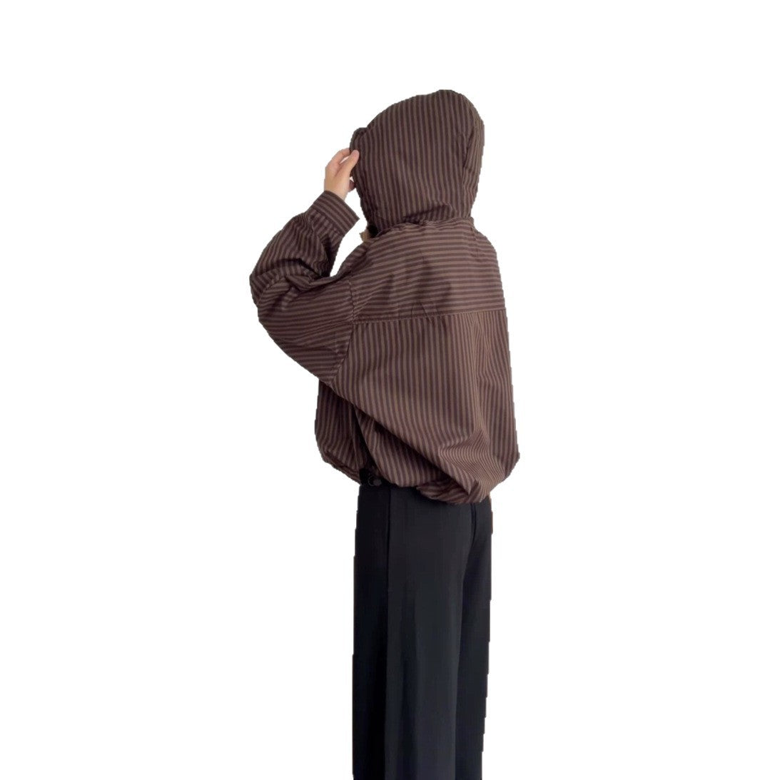 Sienna Striped Button-Front Hoodie