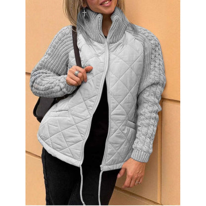 Harper Quilted Jacket with Knit Sleeves