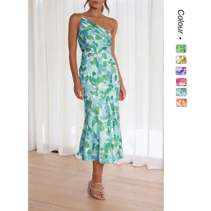 Fleur Jardin Satin Midi Dress