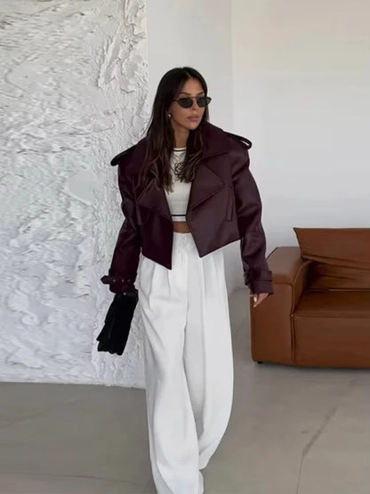 Vesper Short Faux Leather Jacket