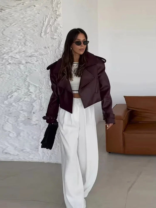 Vesper Short Faux Leather Jacket