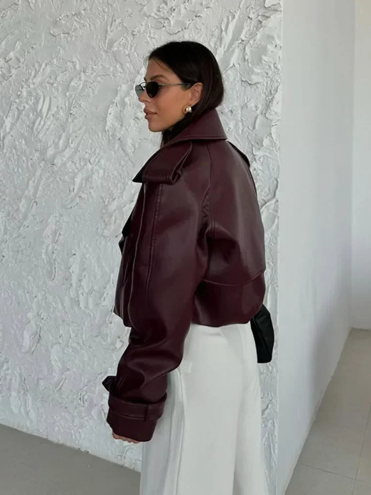 Vesper Short Faux Leather Jacket