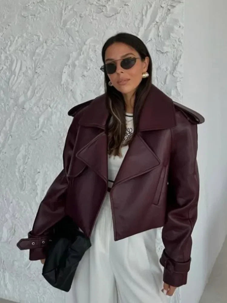 Vesper Short Faux Leather Jacket