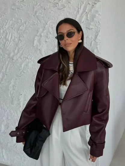 Vesper Short Faux Leather Jacket